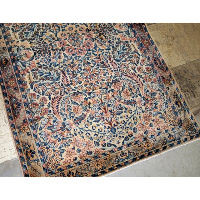 Beige 1920s Handmade Antique Persian Kerman Rug For Sale - Image 8 of 13