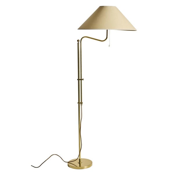 Metal Mid-Century Modern Model G-132 Adjustable Floor Lamp in Brass from Bergboms, 1960s For Sale - Image 7 of 7