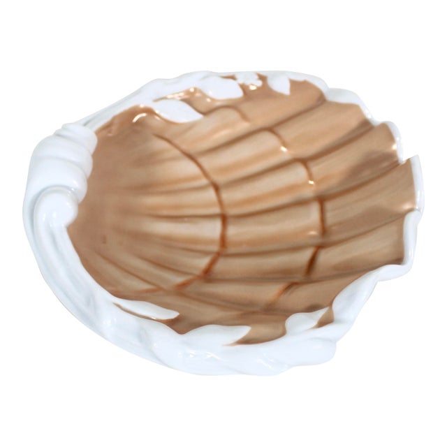 Vintage Ceramic Shell Bowl Mottahedeh Vista Alegre Portugal For Sale