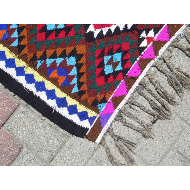1970's Handmade Turkish Kilim Runner - 36"x130" For Sale - Image 11 of 13