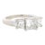 Vintage 14k White Gold 1.75 Ct Princess Cut Diamond Three-Stone Ring, Size 4.75 For Sale