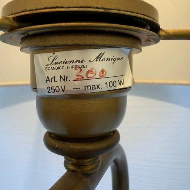 Beautiful and rare table lamp from the renowned Italian manufacturer Lucienne Monique in Scandicci (Florence). This lamp...