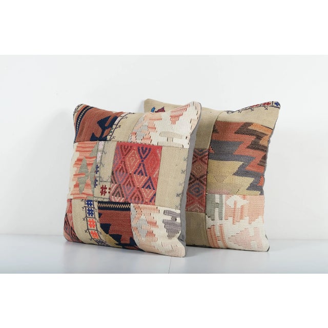 Mid-Century Modern Turkish Patchwork Cushion Cover - a Pair For Sale - Image 3 of 5