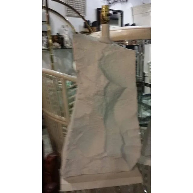 Stone Sirmos Style Mid-Century Modern Rock Stone Table Lamps - A Pair For Sale - Image 7 of 12