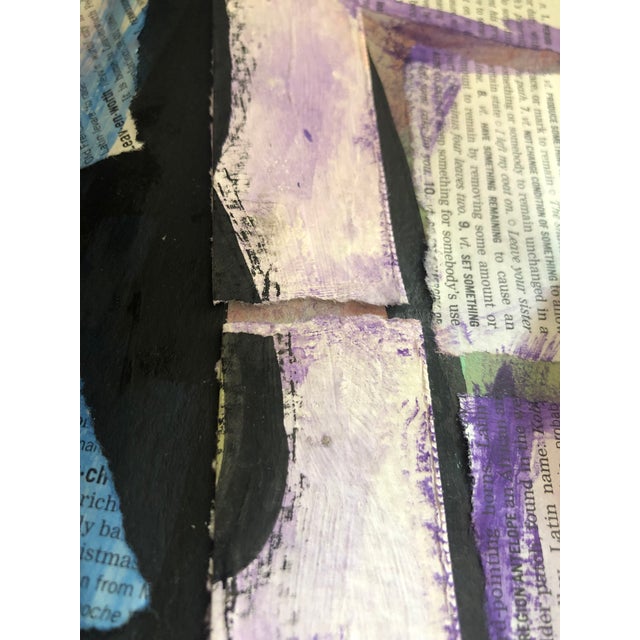 Paper Contemporary Mixed Media Painting by CL Auker, White Knight With Blue and Purple For Sale - Image 7 of 7