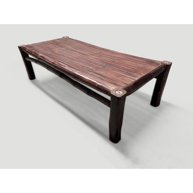2010s Andrianna Shamaris Handmade Bamboo Coffee Table For Sale - Image 5 of 5