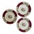 1950s Myott Chelsea Bird Dinner Plates 10 5/8” Burgundy Transferware England - Set of Three (3) For Sale
