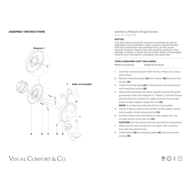 Visual Comfort Chapman & Myers for Visual Comfort Signature Gramercy Medium Single Sconce in Gilded Iron For Sale - Image 4 of 5