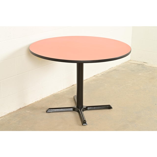Mid-Century Modern Herman Miller Style Modern Round Pedestal Dining Table or Game Table For Sale - Image 3 of 8