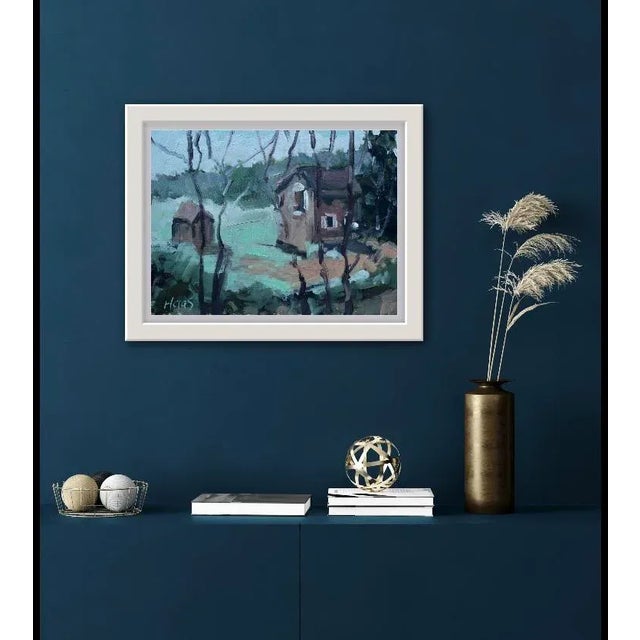 Wood Contemporary Expressionist Oil Painting Landscape For Sale - Image 7 of 7