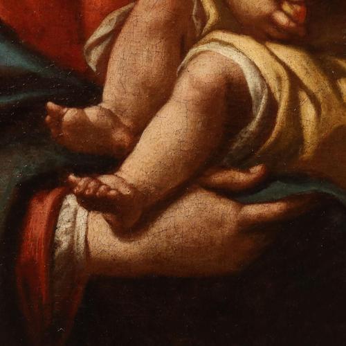 Virgin Mary with Child, Oil on Canvas, 17th Century For Sale - Image 6 of 11