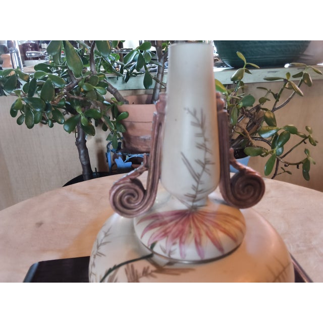 Antique German Porcelain Footed Vase With the Mark of Rudolstadt and Straus, Handpainted Cockatoos For Sale - Image 10 of 17