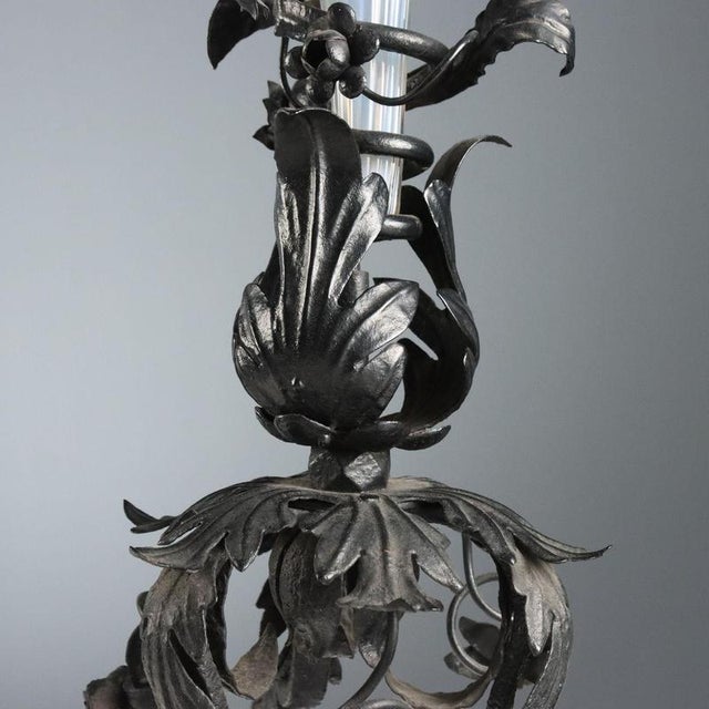 Wrought Iron and Glass Vases from Manifattura di Murano, Set of 2 For Sale - Image 6 of 8