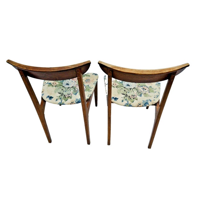 Mid Century Lane Perception Solid Walnut Dining Chairs S/2 For Sale - Image 4 of 7