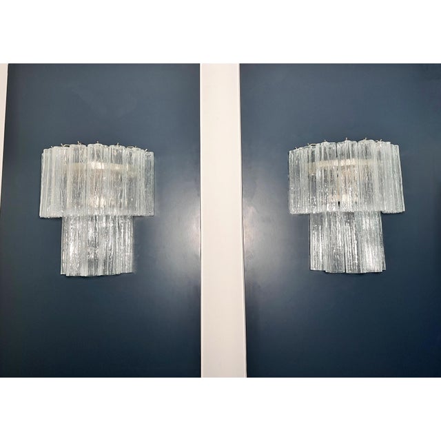 1990s Vintage Murano Glass Tube Wall Sconces, 1990s, Set of 2 For Sale - Image 5 of 17