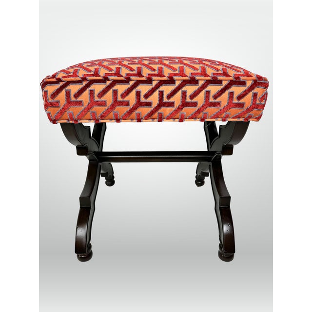 2020s Niccolo Italianate X-Base Velvet Stools - A Pair For Sale - Image 5 of 12