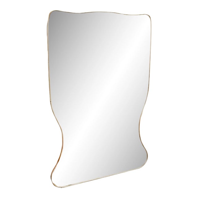 Italian Brass Mirror For Sale