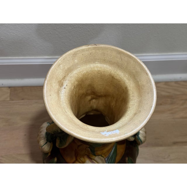Sarraguemines Vintage Sarreguemines Style Faience Vase For Sale - Image 4 of 8