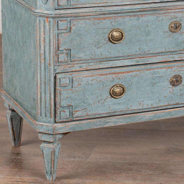 Pair, 19th Century Gustavian Style Blue Chest of Drawers or Nightstands For Sale - Image 13 of 15
