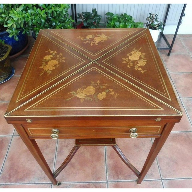 Antique Edwardian Mahogany Games Table from Maple & Co., 1900 For Sale - Image 13 of 14