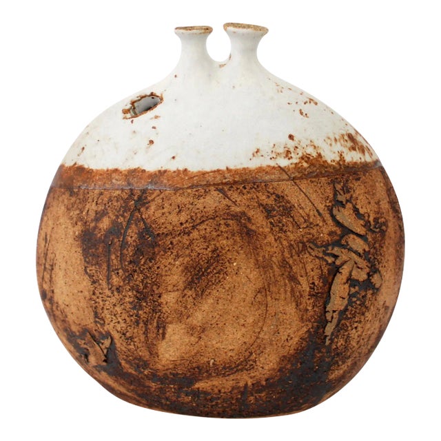 1970s Isabel Parks Ceramic Vessel or Weed Pot Signed Parks Hickory Grove Studios For Sale