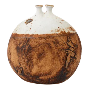 1970s Isabel Parks Ceramic Vessel or Weed Pot Signed Parks Hickory Grove Studios