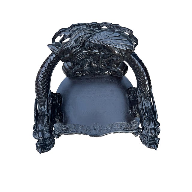 Pair of Vintage Asian Dragon Armchairs Made in Ishizuka For Sale - Image 15 of 17