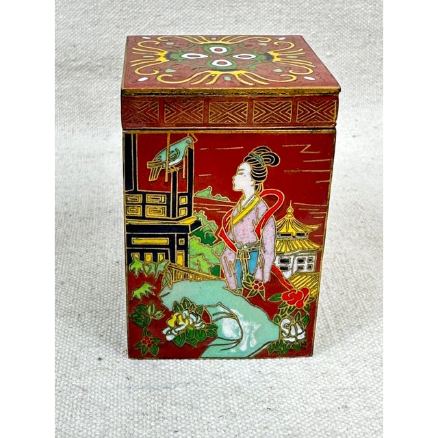 Chinese Vintage Chinese Tea Caddy Box For Sale - Image 3 of 10