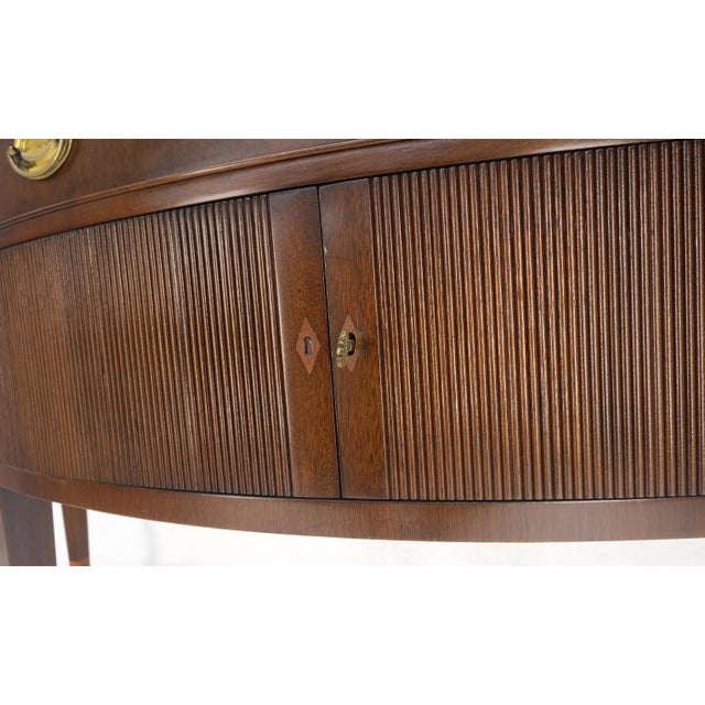 Kittinger Kittinger Georgian 6' Long Rounded Demi Lune Sideboard Credenza Server Cabinet For Sale - Image 4 of 13