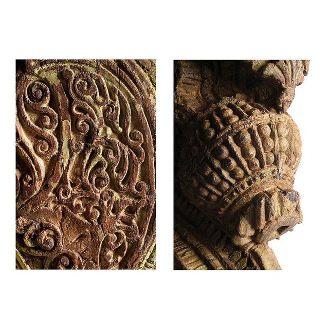 Teak Sculpture on Metal Stand, 1930s For Sale - Image 4 of 6