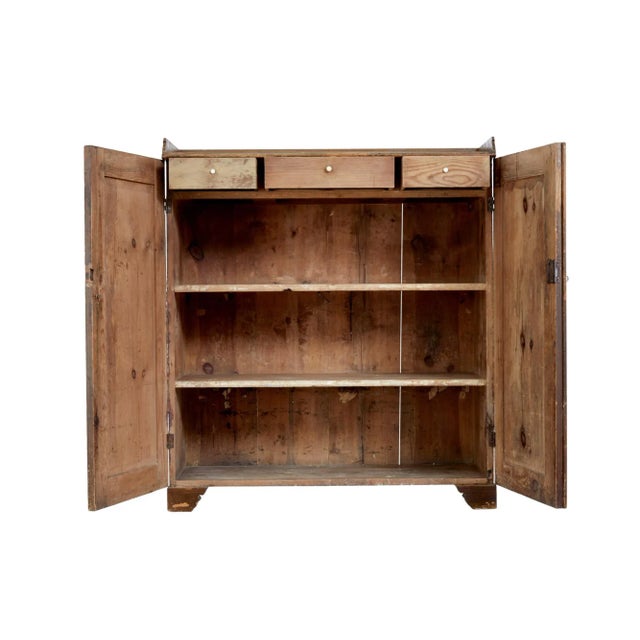 Swedish Rustic Painted Pine Cupboard, 1800s For Sale - Image 9 of 11