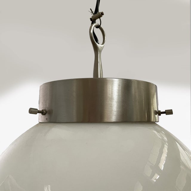 Metal Mid-Century Modern Italian Delta Pendant Light attributed to Sergio Mazza for Artemide, 1950s For Sale - Image 7 of 11