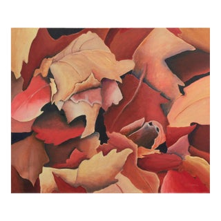 'Fall Leaves' by Sherry Darrah, Large Autumnal Abstraction, San Diego Woman Artist For Sale