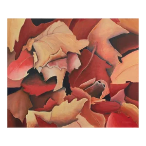 'Fall Leaves' by Sherry Darrah, Large Autumnal Abstraction, San Diego Woman Artist