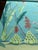 Hand Painted Teal Tropical Chinoiserie Jungle Monkey Floral Mural 4-Panel Set For Sale - Image 6 of 6