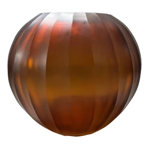 French Art Deco Amber Glass Faceted Rose Bowl Vase