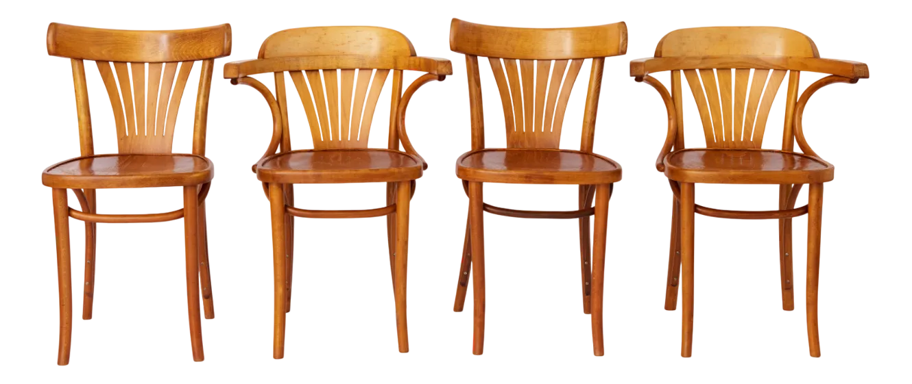 Beech Bentwood Chairs from Radomsko ZMG, Poland, 1970s, Set of 4