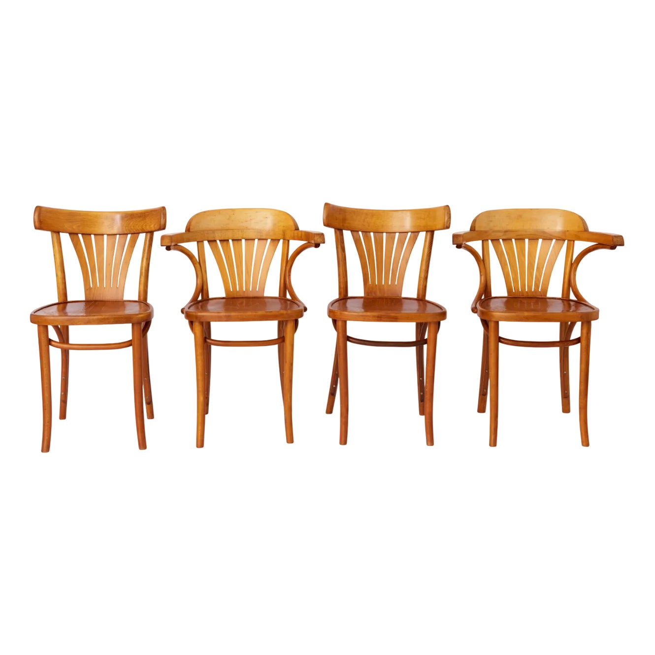 Beech Bentwood Chairs from Radomsko ZMG, Poland, 1970s, Set of 4