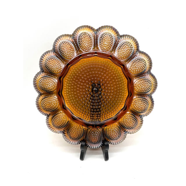Vintage Iridescent Serving Plate from Indiana Glass & Co., 1970s For Sale - Image 11 of 17