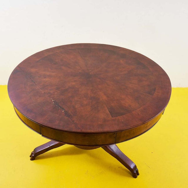 Round Table with Four Drawers For Sale - Image 3 of 12