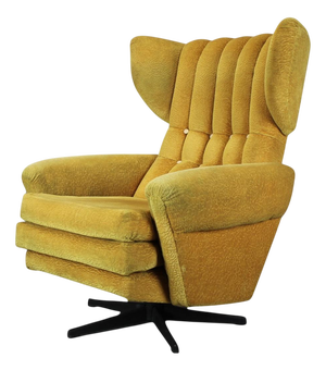 Mid-Century Wingback Swivel Lounge Chair, Former Czechoslovakia, 1960s