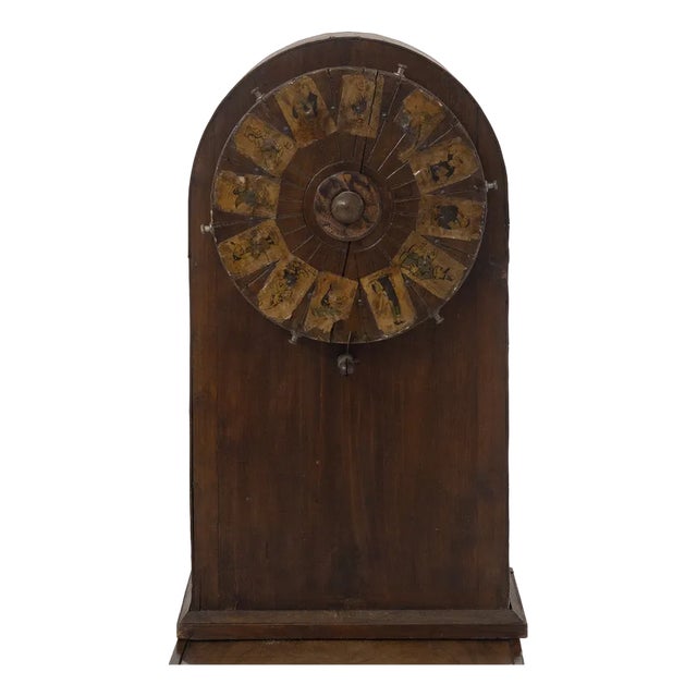 Wooden Roulette Game Wheel with Applied Figures, 1840s For Sale
