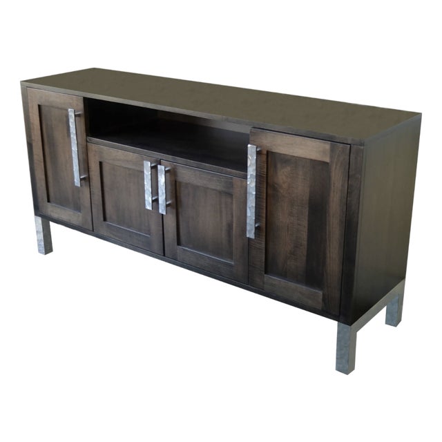 Jesse Media Cabinet | Handcrafted Modern Walnut Entertainment Console For Sale