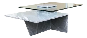 1980s Post Modern Sculptural Bardiglio Gray Marble Coffee Table