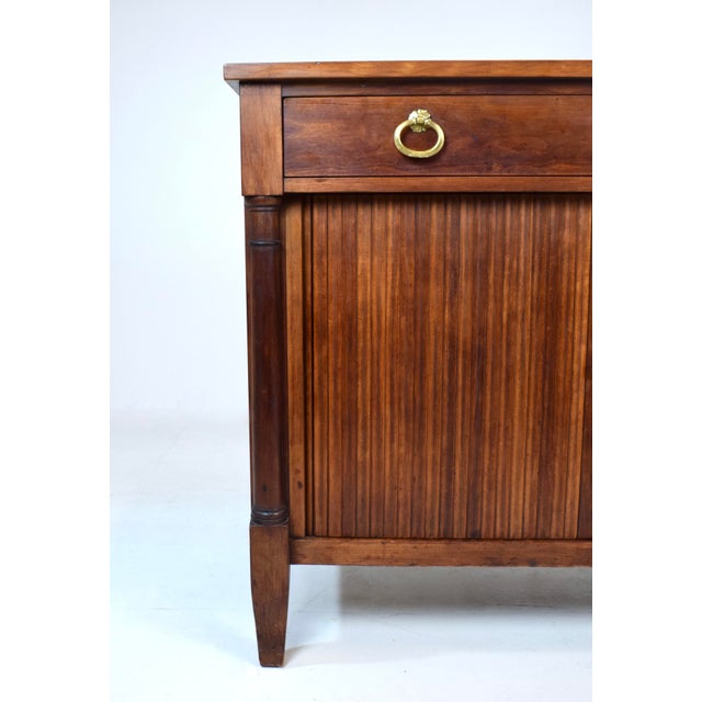Wood Tambour Door French Empire Style Cherry Server Cabinet Console Table by Kindel For Sale - Image 7 of 15