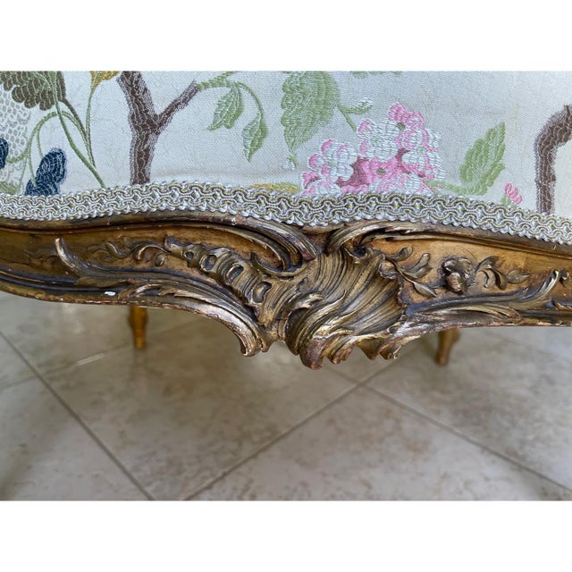 French Giltwood Marquise Armchair, 1900s For Sale - Image 10 of 14