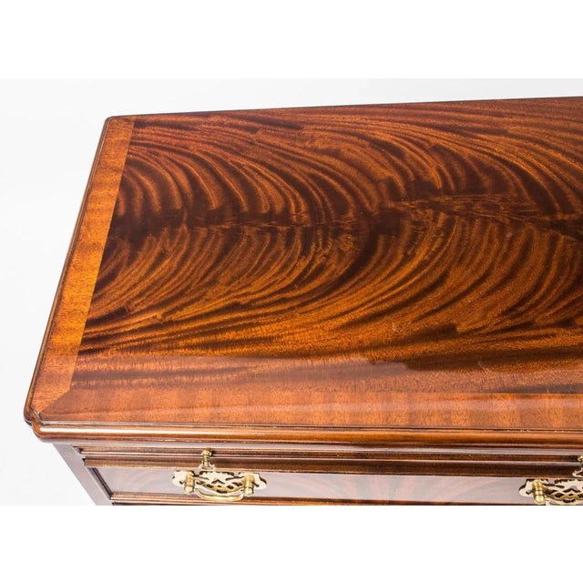 Vintage Flame Mahogany Bedside Chests with Slides, 1990s, Set of 2 For Sale - Image 10 of 18