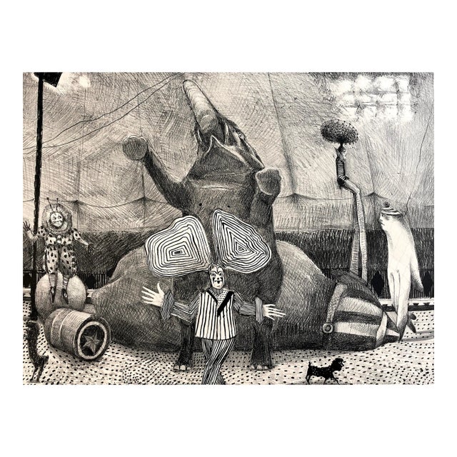 Peter Paone (American, B.1936) - ‘Center Ring’ Lithograph, Signed (1977, Lithograph on Cream Paper)/ For Sale