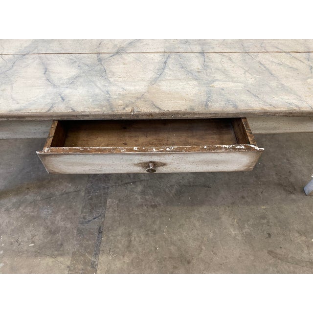 Late 19th Century 19th C Italian Painted Coffee Table With Faux Marble Top For Sale - Image 5 of 10