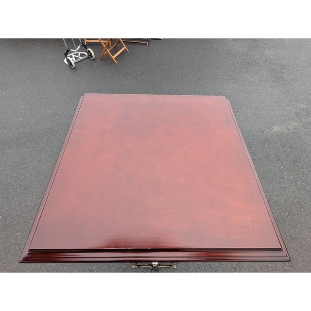 Brown Vintage 4 Drawer Vertical Locking Filing Cabinet W/ Key For Sale - Image 8 of 8